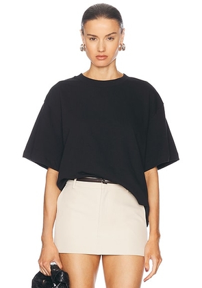 Helsa The Boxy Tee in Thick Jersey in Black - Black. Size XS (also in ).