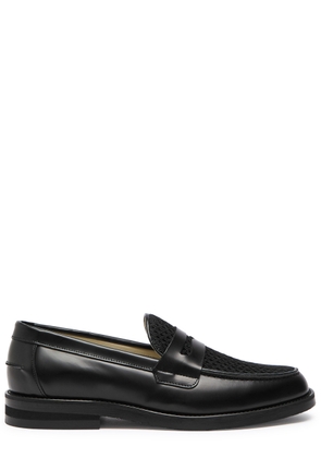 Duke And Dexter Wilde Rattan Panelled Leather Loafers - Black - 7 (IT41 / UK7)