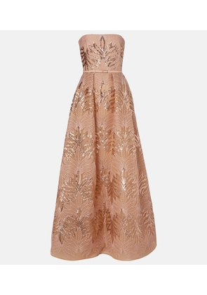 Elie Saab Sequined strapless gown