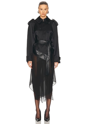 Helmut Lang Belted Trenchcoat in Black - Black. Size L (also in ).
