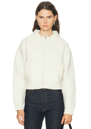 Guest In Residence Cross Country Bomber Jacket in Cream - Cream. Size L (also in M, S, XS).