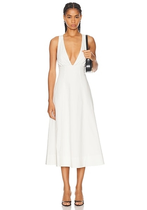 LPA Brooke Midi Dress in Ivory - Ivory. Size L (also in ).