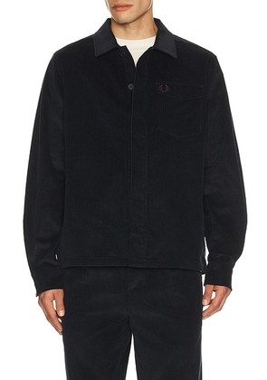 Fred Perry Corduroy Overshirt in Navy - Navy. Size L (also in M, S).