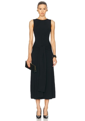 Lapointe Matte Viscose Waist Tie Dress in Black - Black. Size S (also in ).