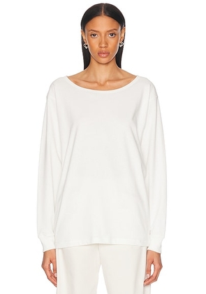 Lemaire Wide Neck Top in Chalk - Ivory. Size S (also in ).