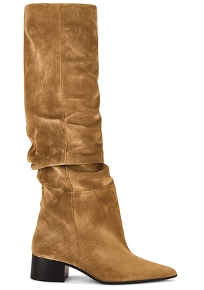 KHAITE Andee Over The Knee Slouchy Boot in Taupe - Taupe. Size 41 (also in 37.5, 38.5).