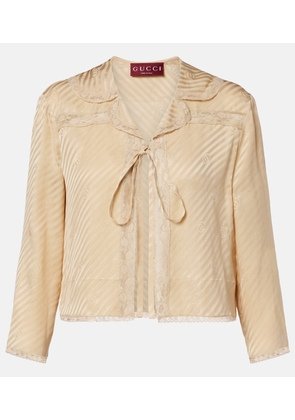 Gucci Interlocking G silk jacquard top
