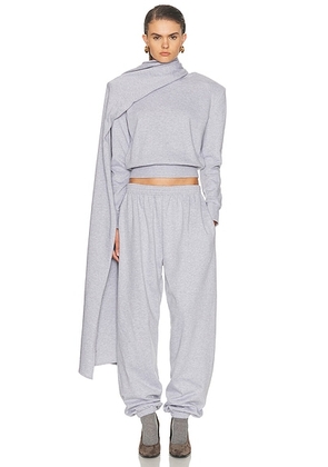 Magda Butrym Sweatshirt With Scarf in Grey - Light Grey. Size 36 (also in ).