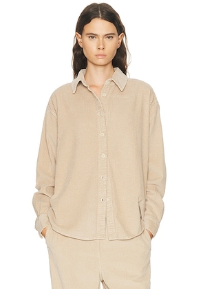American Vintage Padow Long Sleeve Shirt in Mastic - Tan. Size M/L (also in XS/S).