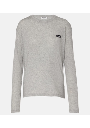 Miu Miu Embroidered cotton jersey T-shirt