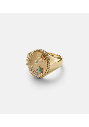 Yvonne Leon La Plage 9kt gold ring with gemstones