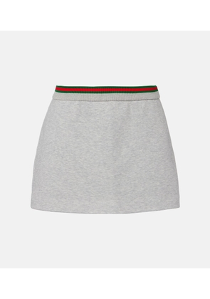 Gucci Web Stripe cotton-blend jersey miniskirt