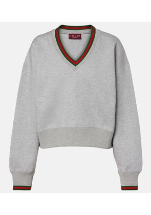 Gucci Web Stripe cotton-blend jersey sweatshirt