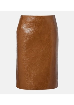 Gucci Embossed leather pencil skirt