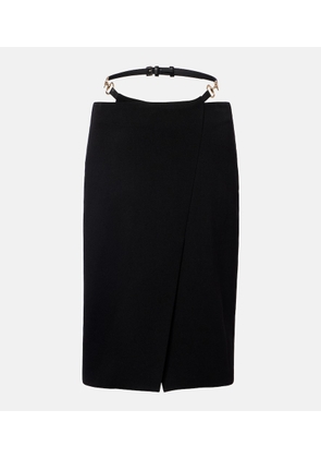 Gucci Horsebit cutout wool wrap skirt