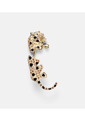Yvonne Leon Puce & Dessous Leopard 9kt gold single earring with gemstones