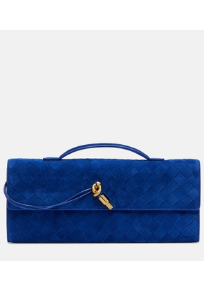 Bottega Veneta Intrecciato suede clutch