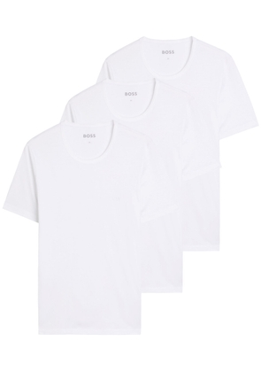 Boss Classic Logo-embroidered Cotton T-shirt - set of Three - White - L