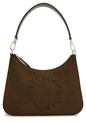 Stella Mccartney Logo Faux Nubuck Shoulder bag - Moca - One Size