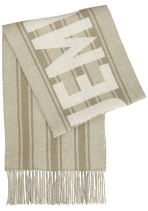 Jacquemus L'echarpe Logo Fringed Wool Scarf - White - One Size