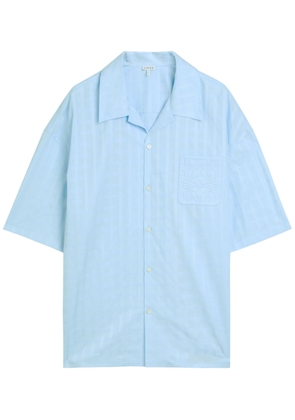 Loewe Checked Logo-embroidered Cotton Shirt - Blue - 50 (IT50 / L)
