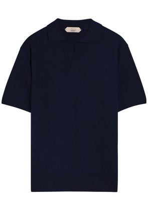Aurélien Wool Polo Shirt - Navy - S