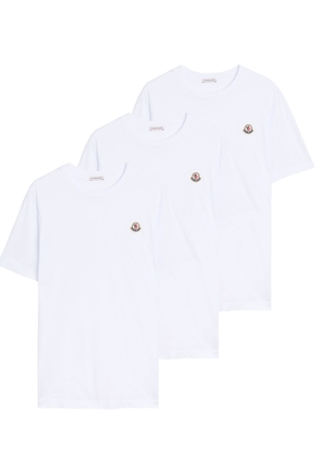 Moncler Logo Cotton T-shirt - set of Three - White - L