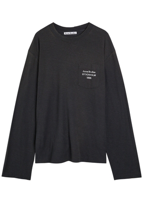 Acne Studios Logo Long Sleeve Cotton-blend T-shirt - Black - S