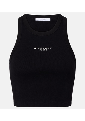 Givenchy Logo cropped cotton jersey tank top