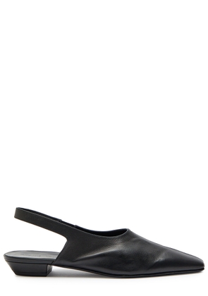 Khaite Cecilia Grained Leather Slingback Flats - Black - 39 (IT39 / UK6)