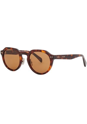 Celine Tortoiseshell Round-frame Sunglasses - Brown