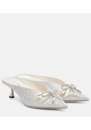 Jimmy Choo Auria 50 crystal-embellished satin mules