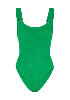 Hunza G Domino Crinkle Swimsuit - Green - One Size