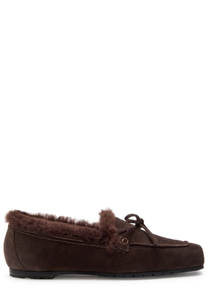 Aeyde Jasper Shearling-lined Suede Loafers - Brown - 37 (IT37/ UK4)