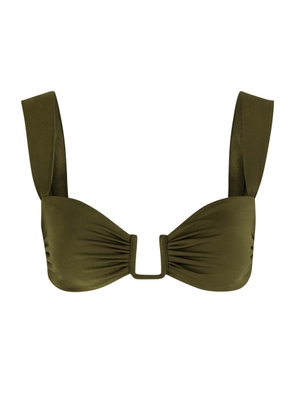 Away That Day Cannes Gathered Bikini top - Olive - L (UK14 / L)
