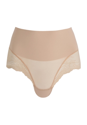 Spanx Undie-tectable Lace-trimmed Seamless Briefs - Nude - XL (UK16 / XL)