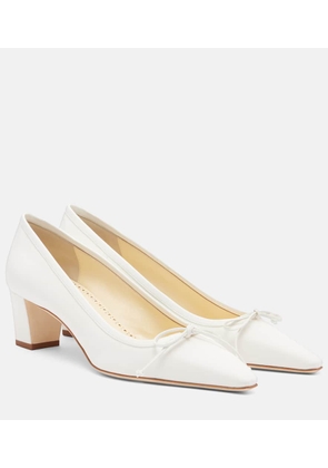 Manolo Blahnik Martebal 50 bow-detail leather-trimmed pumps