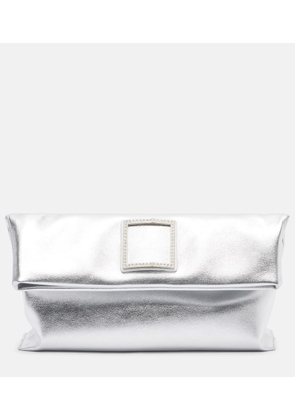 Roger Vivier Trompette metallic leather clutch