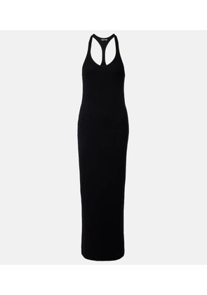 Tom Ford Ribbed-knit halterneck jersey maxi dress