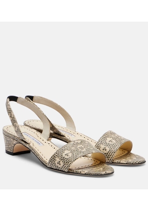 Manolo Blahnik Patobarnu 30 lizard-effect leather sandals