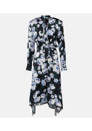 Stella McCartney Floral tie-neck satin midi dress