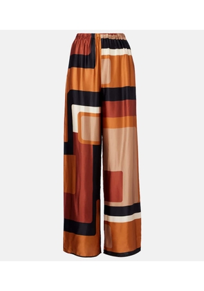 Faithfull Jensen printed satin palazzo pants