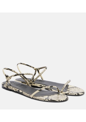 Staud Laurel snake-effect leather sandals