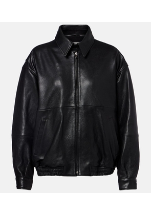 Nour Hammour Doran oversized leather blouson jacket