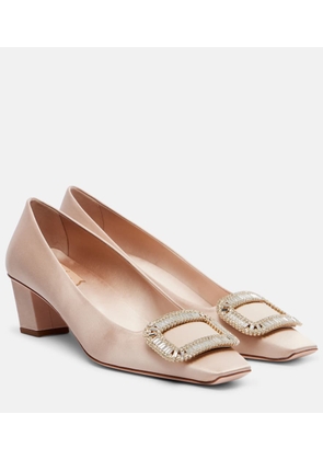 Roger Vivier Belle Vivier 45 embellished satin pumps
