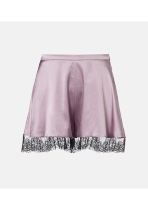 Nina Ricci Lace-trimmed silk-blend satin shorts