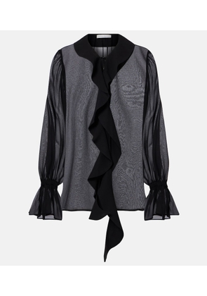 Nina Ricci Ruffled sheer silk blouse