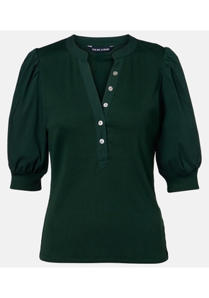 Veronica Beard Coralee knitted cotton-blend top