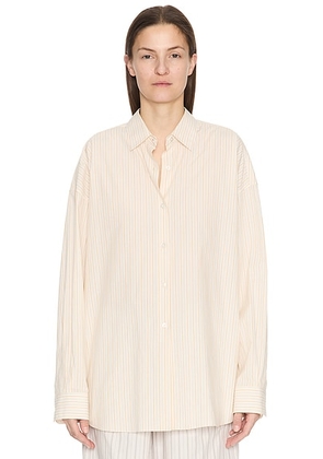 The Row Caster Shirt in Beige & Orange - Beige. Size 2 (also in ).