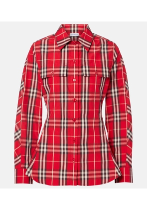 Burberry Burberry Check peplum cotton shirt